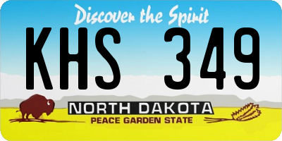 ND license plate KHS349