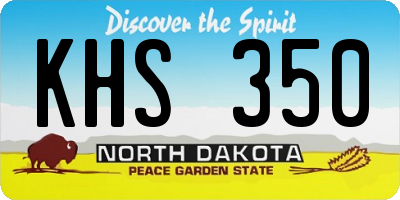 ND license plate KHS350