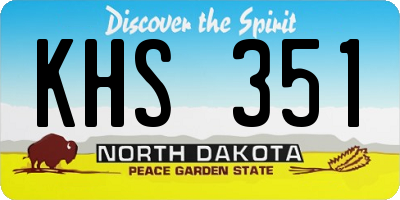 ND license plate KHS351