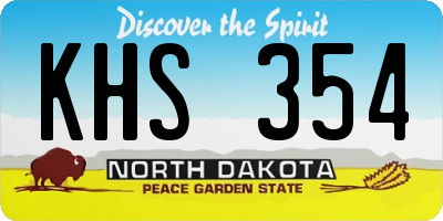 ND license plate KHS354