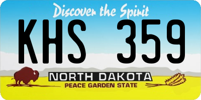 ND license plate KHS359