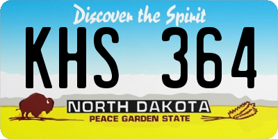 ND license plate KHS364