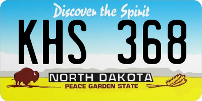ND license plate KHS368
