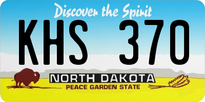 ND license plate KHS370