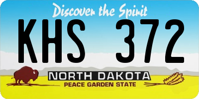 ND license plate KHS372