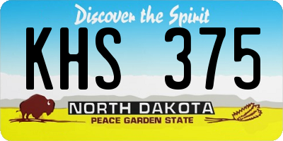 ND license plate KHS375