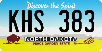 ND license plate KHS383