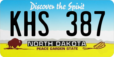 ND license plate KHS387