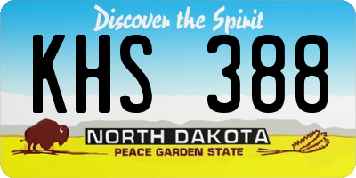 ND license plate KHS388