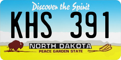 ND license plate KHS391