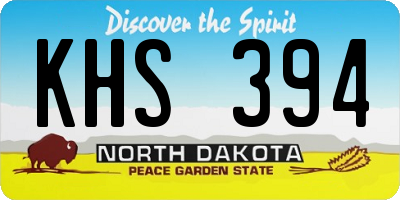 ND license plate KHS394
