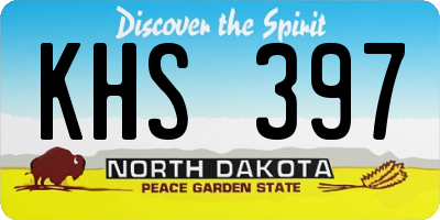 ND license plate KHS397