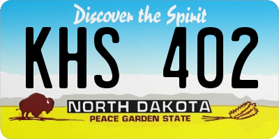 ND license plate KHS402