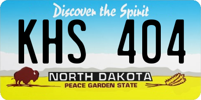 ND license plate KHS404
