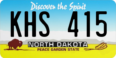 ND license plate KHS415
