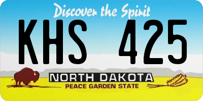 ND license plate KHS425