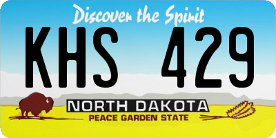 ND license plate KHS429