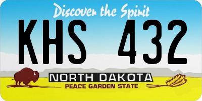 ND license plate KHS432