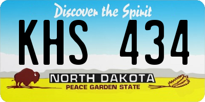 ND license plate KHS434