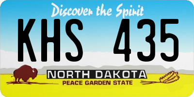 ND license plate KHS435