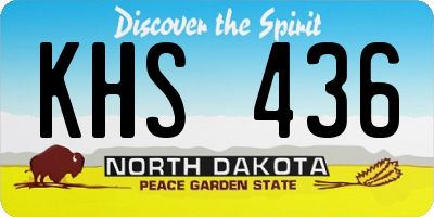 ND license plate KHS436