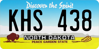 ND license plate KHS438