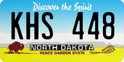 ND license plate KHS448