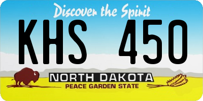 ND license plate KHS450