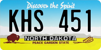 ND license plate KHS451