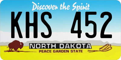 ND license plate KHS452