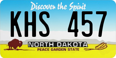 ND license plate KHS457