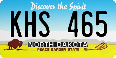 ND license plate KHS465