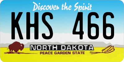 ND license plate KHS466