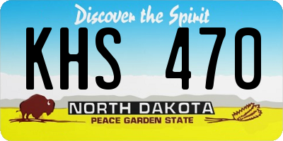 ND license plate KHS470