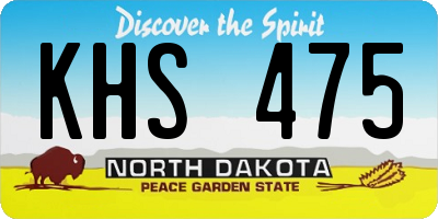 ND license plate KHS475
