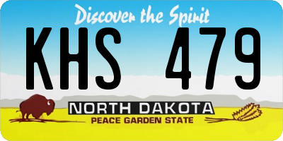 ND license plate KHS479