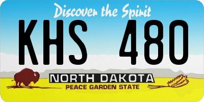 ND license plate KHS480