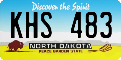 ND license plate KHS483