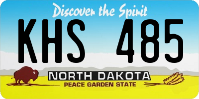 ND license plate KHS485