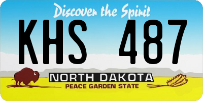 ND license plate KHS487
