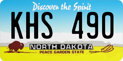 ND license plate KHS490