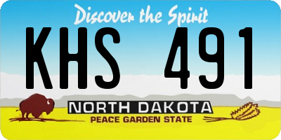 ND license plate KHS491