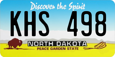 ND license plate KHS498