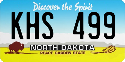 ND license plate KHS499