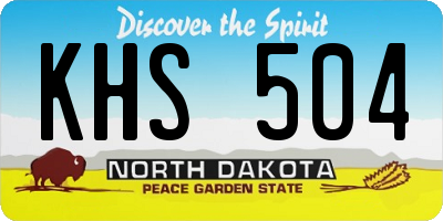 ND license plate KHS504