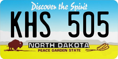ND license plate KHS505