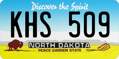 ND license plate KHS509