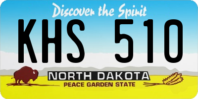 ND license plate KHS510