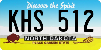ND license plate KHS512