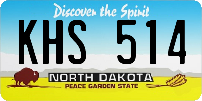 ND license plate KHS514
